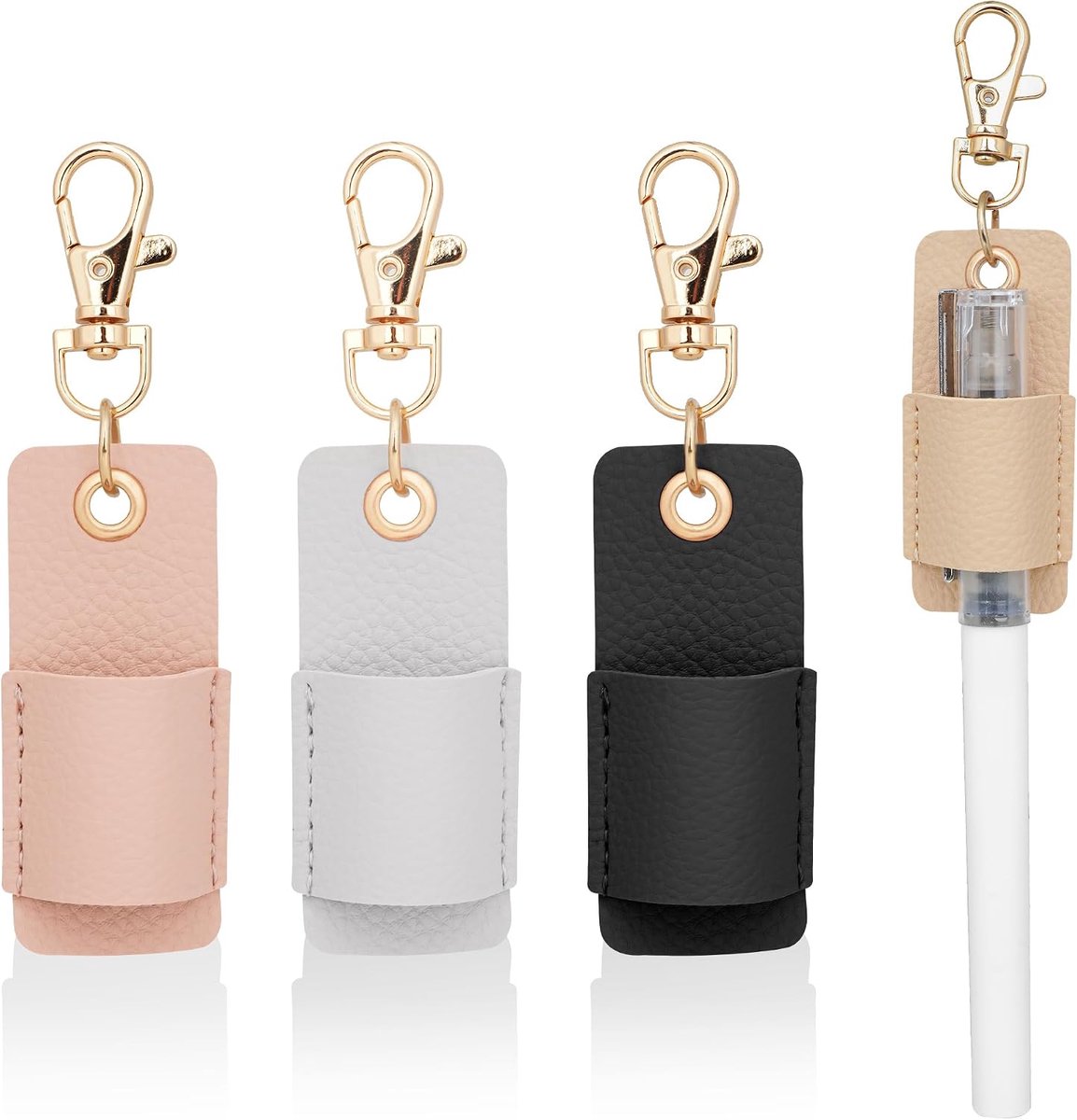 Pen loop - pinclip - pen clip - penclip - Penhouder Clip - pen houder - penhouder verpleegkundigen - 4 stuks - Zwart + Roze + Abrikoos + Wit