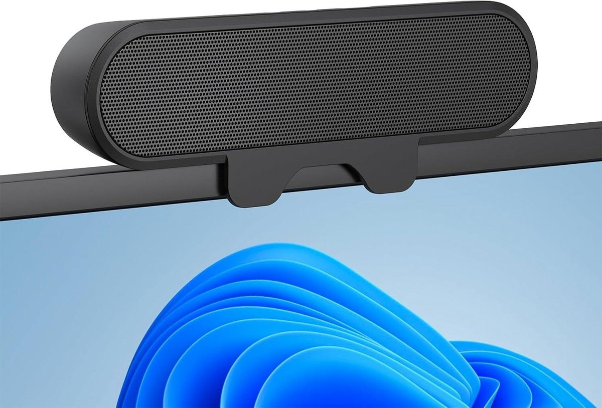 PC Speakers - Monitor Geluid - Bureau Geluid - Clip-on Ontwerp - 10W Stereo - Zwart