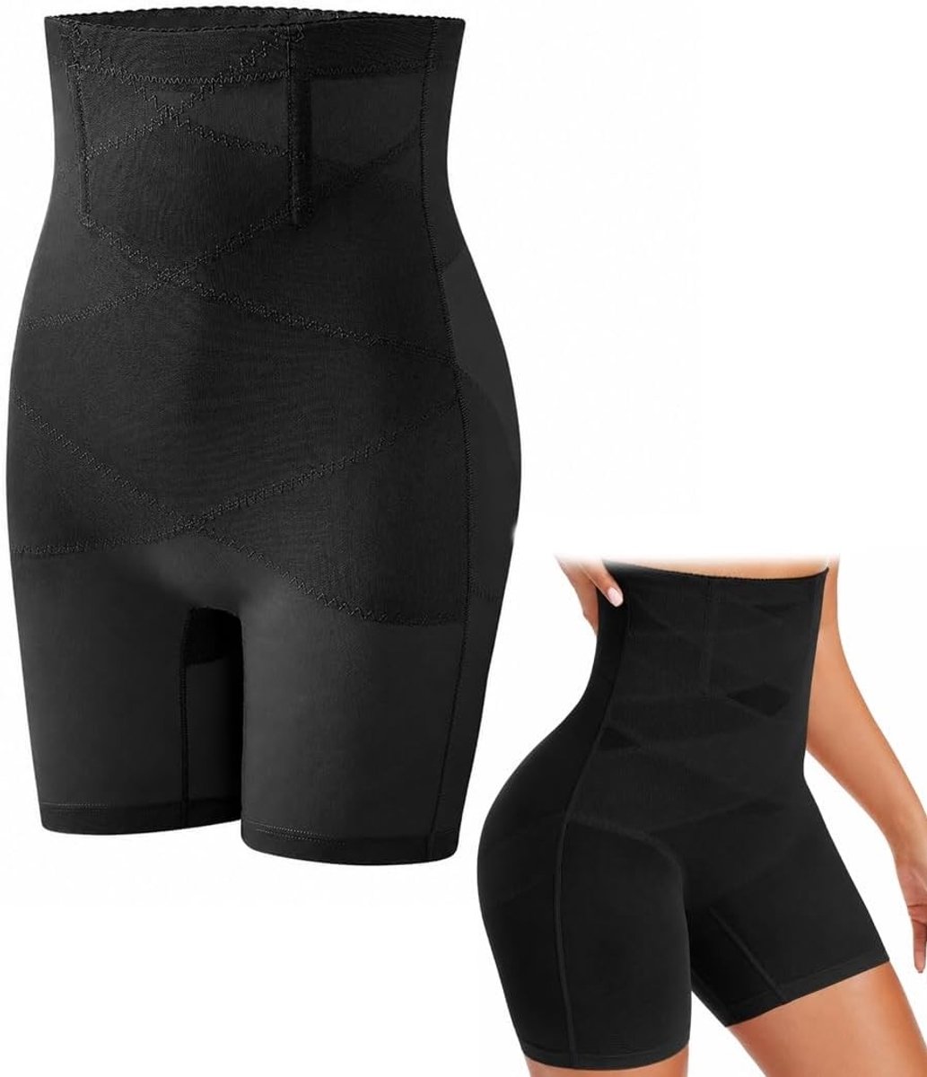 Hoge taille buikweg-onderbroek voor dames, comfortabele shapewear met dubbellaagse drukondersteuning en ademend design voor optimale buikcontrole (XL)