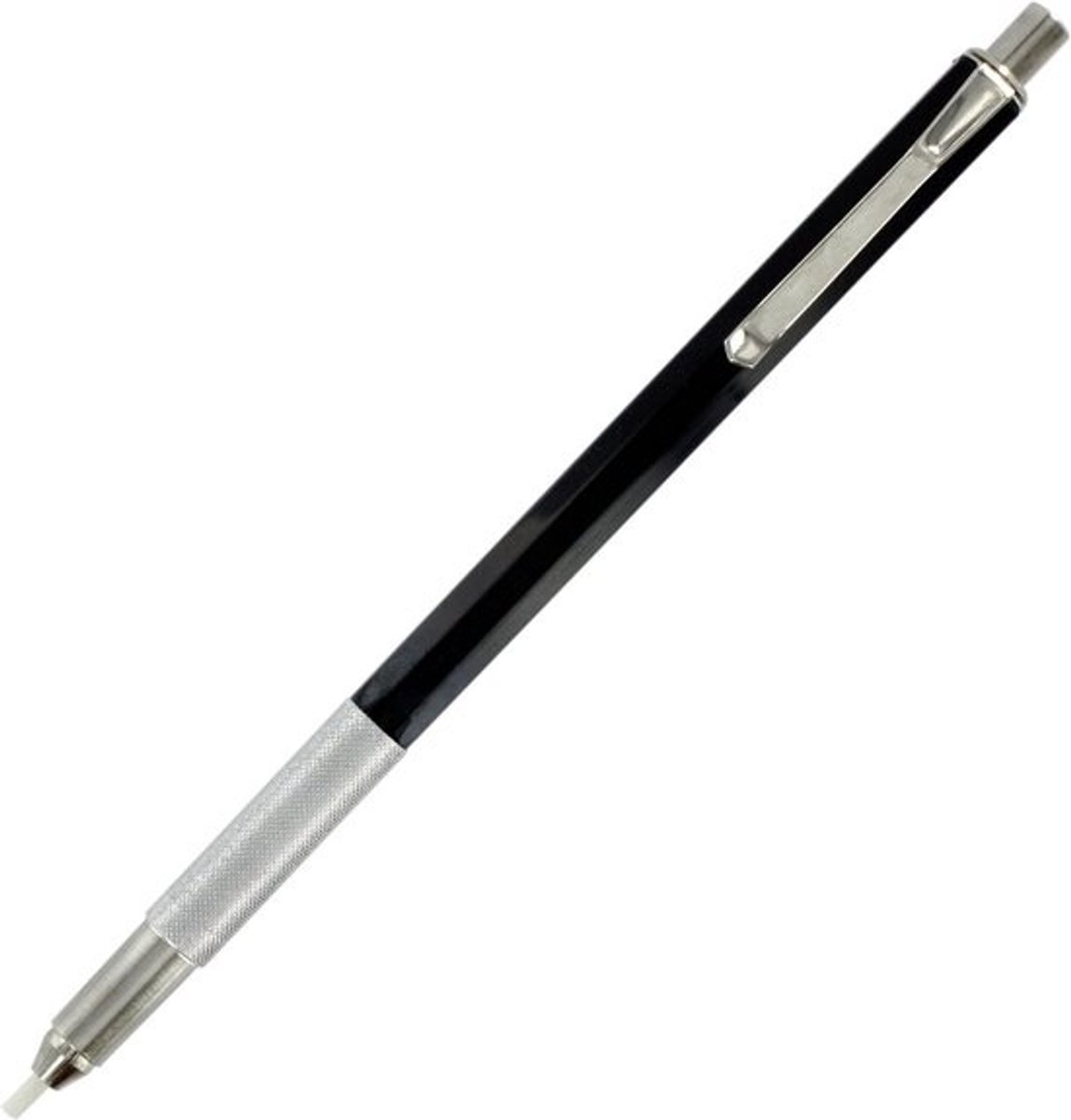 Glasvezel Potlood - Schuurpotlood Reinigingsstift - Precisie Schoonmaken Ontroesten - Intrekbare Borstelharen - 2mm Punt - Zwart