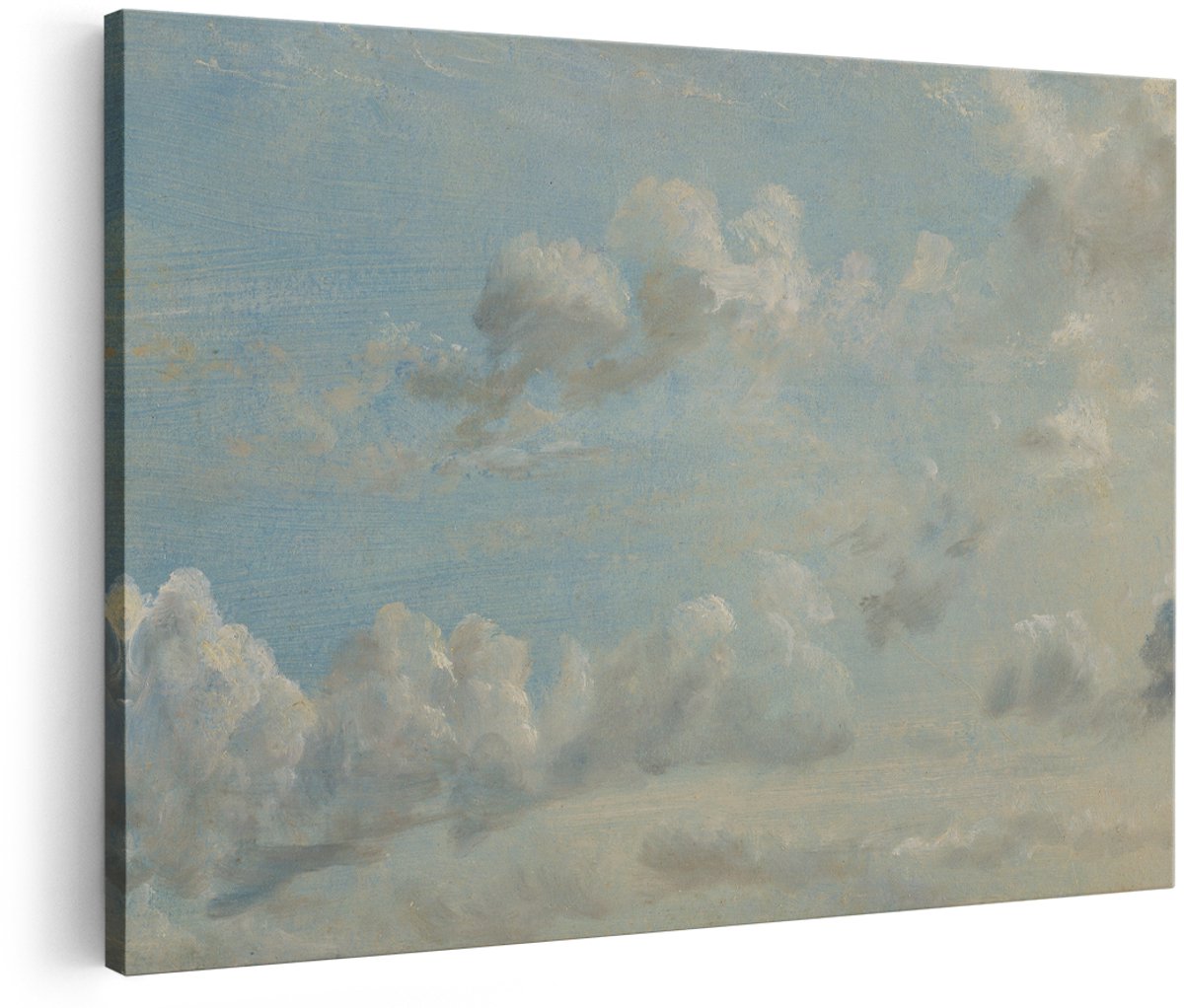 Artaza Canvas Schilderij Wolkenlucht - 180x120 cm - Groot - Wanddecoratie Natuur - Muurdecoratie Landschap Constable - Decoratie Olieverf Blauw