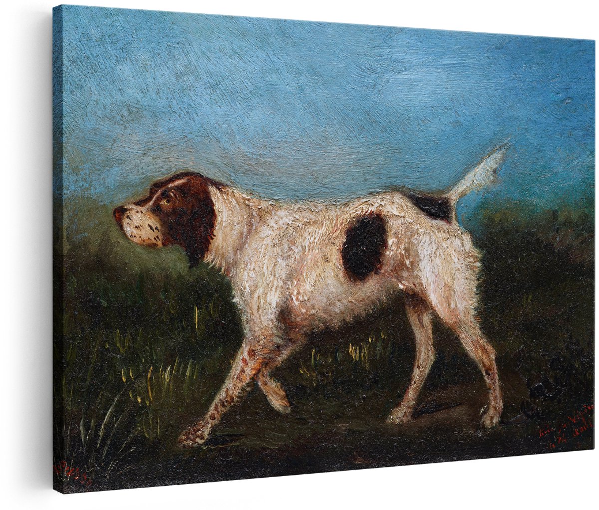 Artaza Canvas Schilderij Hond - 180x120 cm - Groot - Wanddecoratie Jachthond - Muurdecoratie Dieren - Schilderijen Op Canvas Landschap