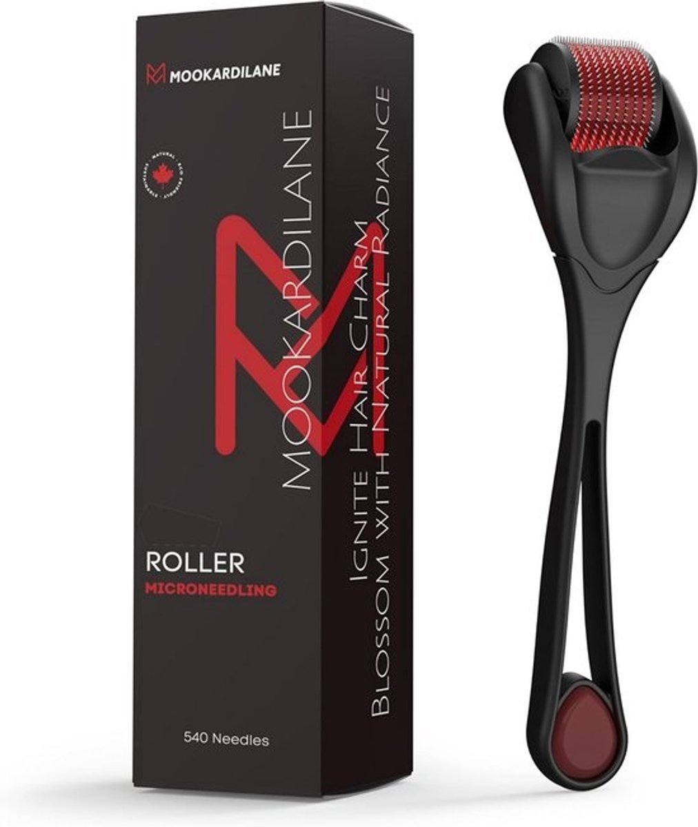 Microneedling Roller 540 RVS Naalden voor Hoofdhuid en Gezicht - Derma Roller 0.25mm