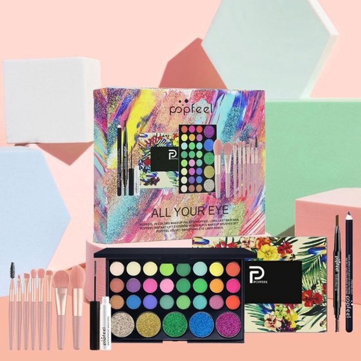 Alles-in-één Make-up Starterspakket met Opbergtas - Draagbare Make-up Set