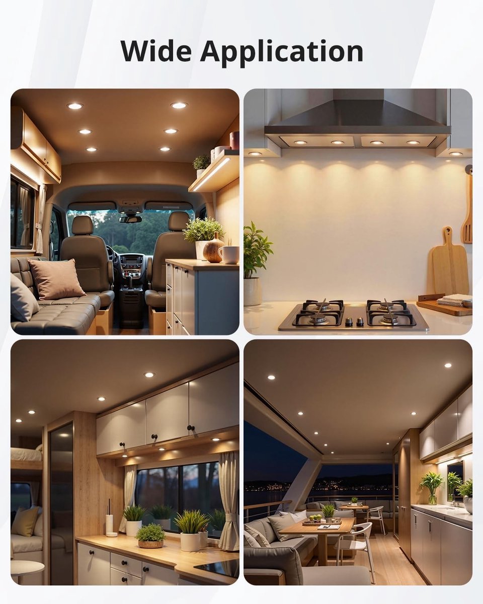 Dimbare LED-spot - Zilver - 12 mm - Ultrathin Inbouwverlichting met Warmwit Licht - Voor Badkamer en Camper