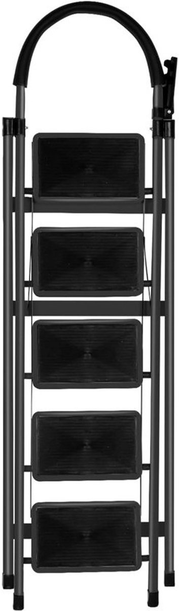 Inklapbare Steiger Ladder met 5 Treden, Stevig Staal, Antislip, 150 kg Belasting