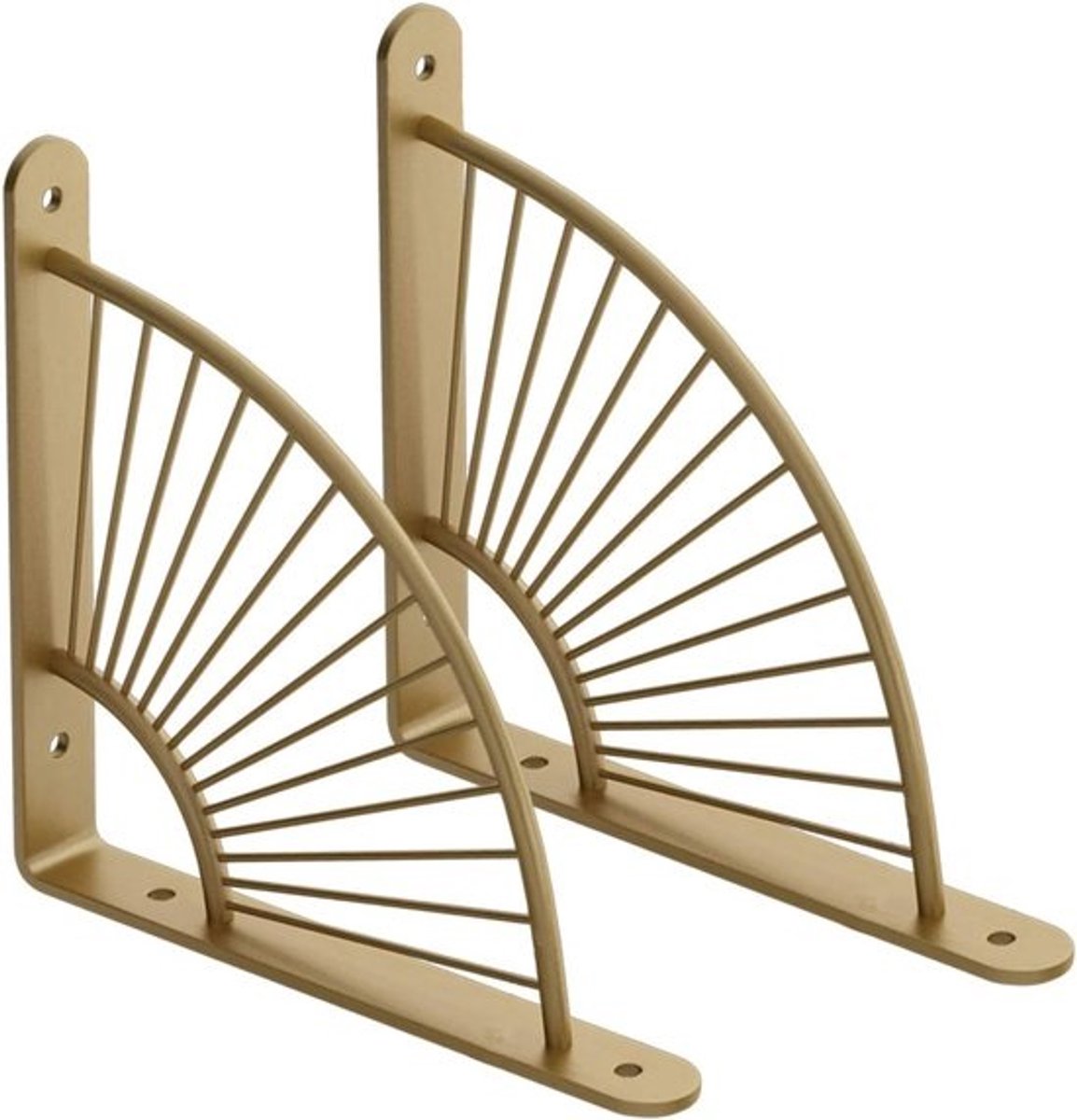 Plankdragers Set - Wandsteunen Beugels - Zelf Montage - Krachtige Rechthoek - 300x300 mm - Goud