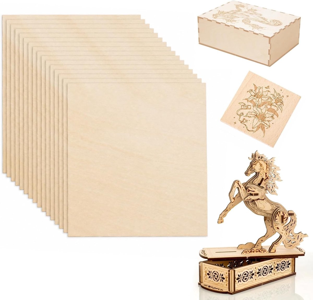 15 stuks multiplex platen 200 × 100 × 2 mm van lindehout, ideaal voor knutselen, modelbouw en meubels