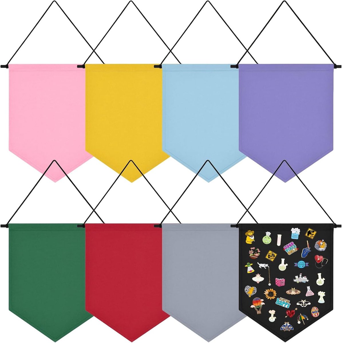 Kleurrijke Canvas Display Banner voor Broches en Spelden - Opruimboard voor Sieraden en Accessoires - 12.6x10" (Zonder Accessoires)