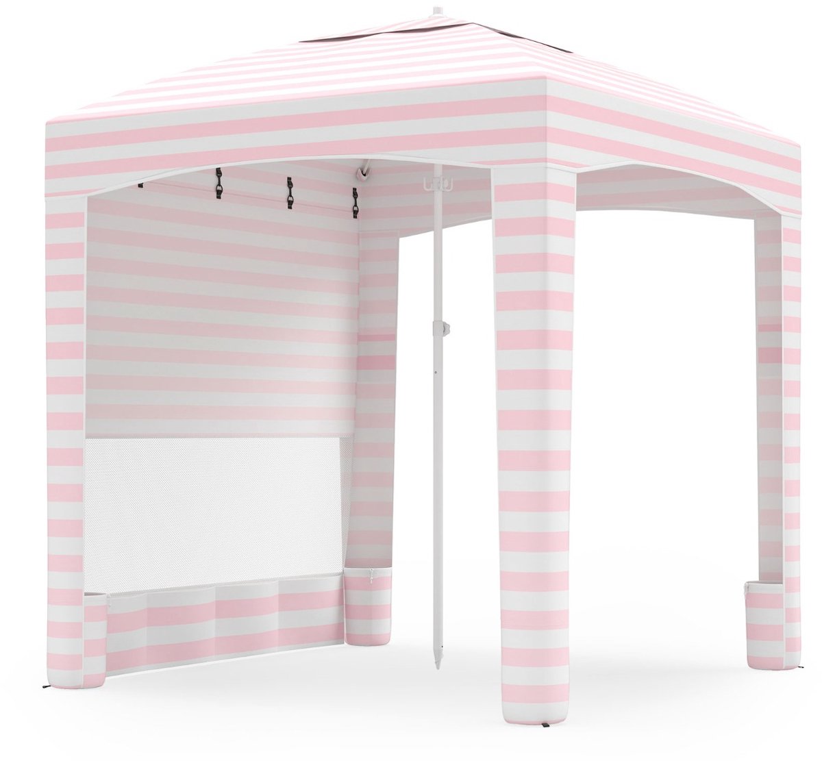 SureDeal® - Partytent - Strandtent - Zijwand Strandoverkapping - Zandzakken - Grondpennen Beach Cabana - 185x185x245 cm - Roze