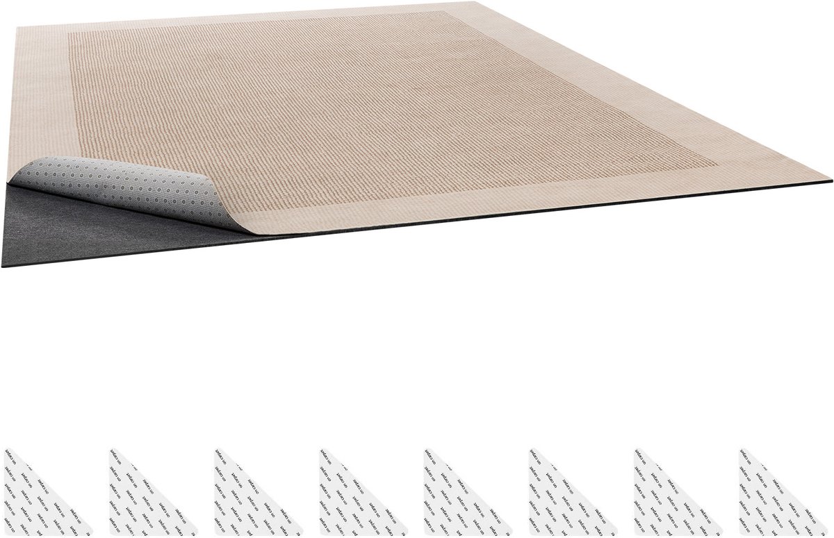 Tapijtonderlegger, Antislipmat 3048 X 4267,2 X 3 mm, Op Maat Te Snijden Mat Gemaakt van Polyester en Tpr met Rubberen Laag, Slipvast en Waterbestendig, Geschikt voor Diverse Vloeren, Lades en Kofferbakken