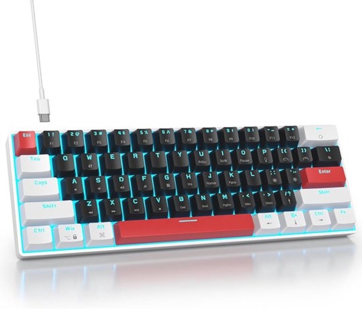 60% Mechanisch Gaming Toetsenbord Bedraad Compact QWERTY PC Laptop