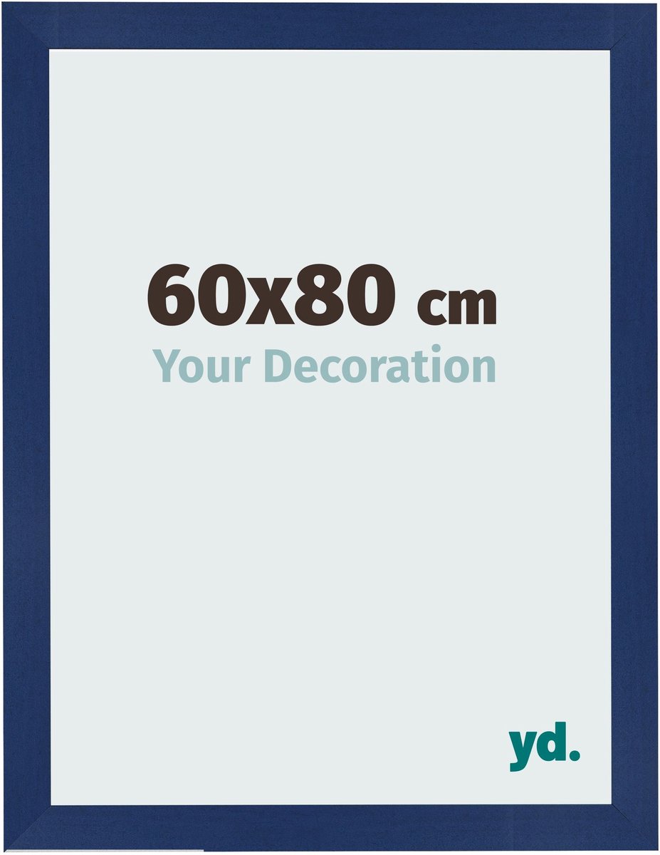 Your Decoration - Fotolijst 60x80 cm - MDF - Donkerblauw Geveegd - Bologna