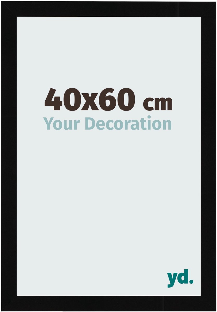 Your Decoration - Fotolijst 40x60 cm - MDF - Zwart Hoogglans - Bologna