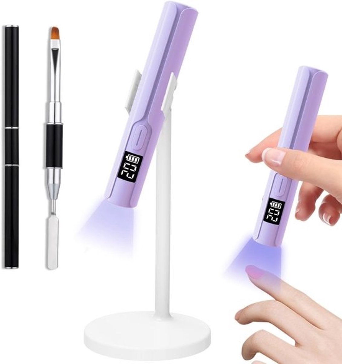 Draagbare UV LED Nagellamp met Standaard voor Gelnagels - Snelle USB Uitharding