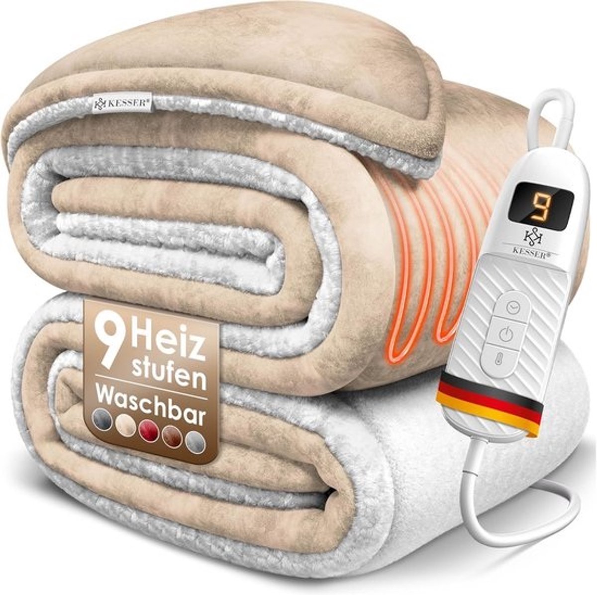 Elektrische Deken - Verwarmde Deken - Gezelligheid Verwarmen - Dubbelzijdig Sherpa Fleece - 200 x 250 cm - Beige