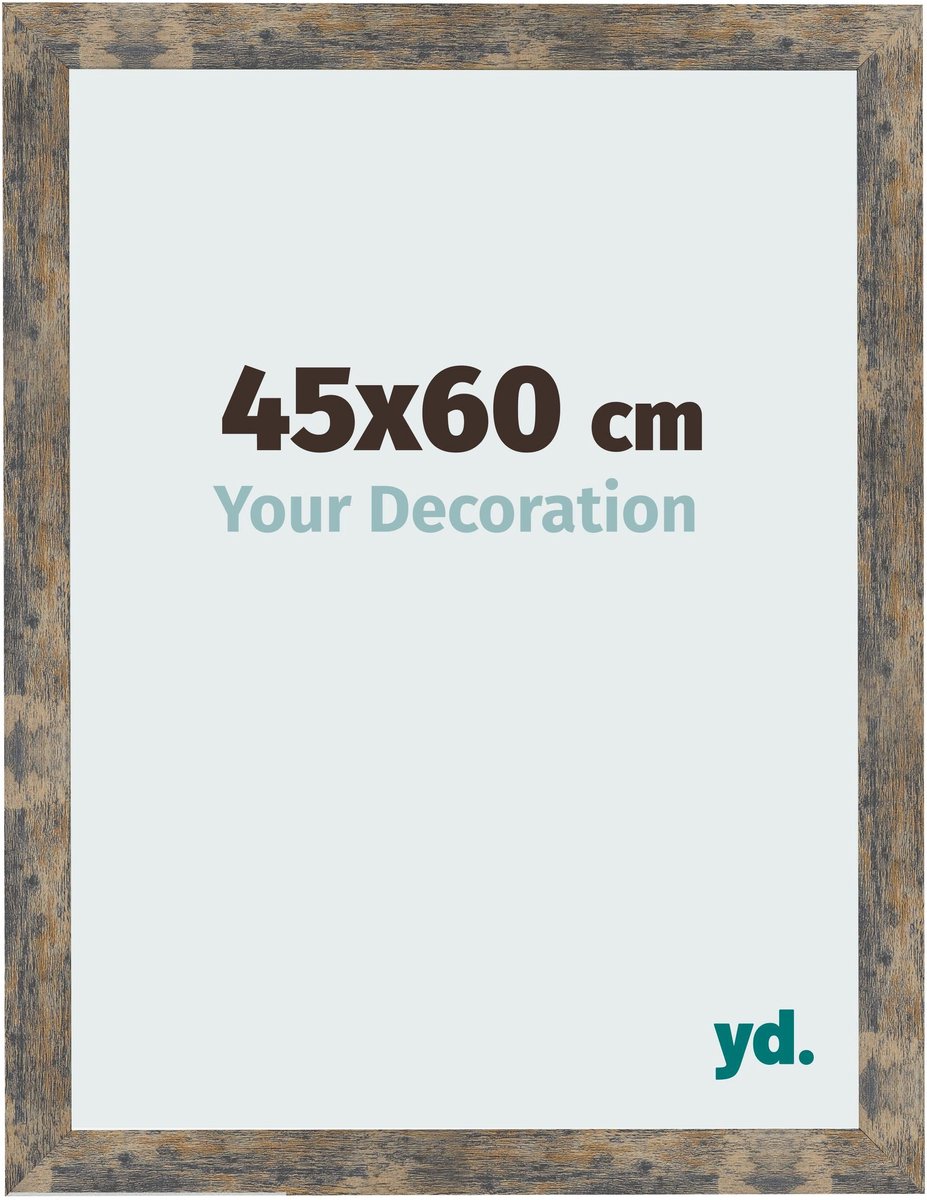 Your Decoration - Fotolijst 45x60 cm - MDF - Blauw Goud Gemeleerd - Bologna
