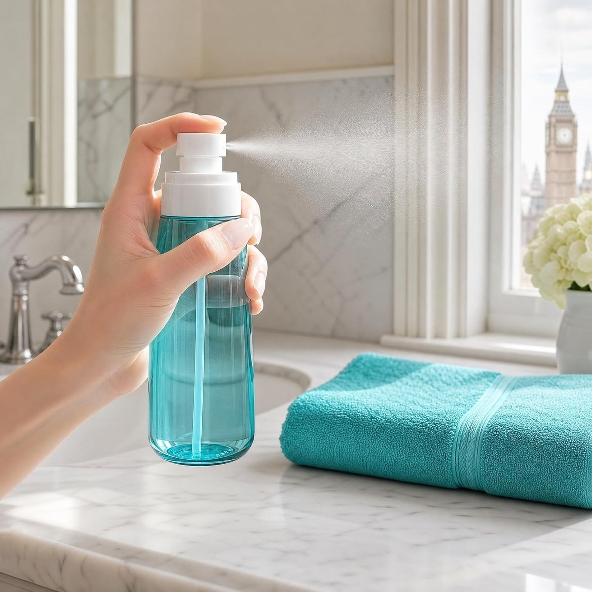 Set van 3 Lege Mini Sprayflessen van 60 ml, Herbruikbare Fijne Nevelverstuiver voor Reizen, Ideaal voor Make-up en Cosmetica