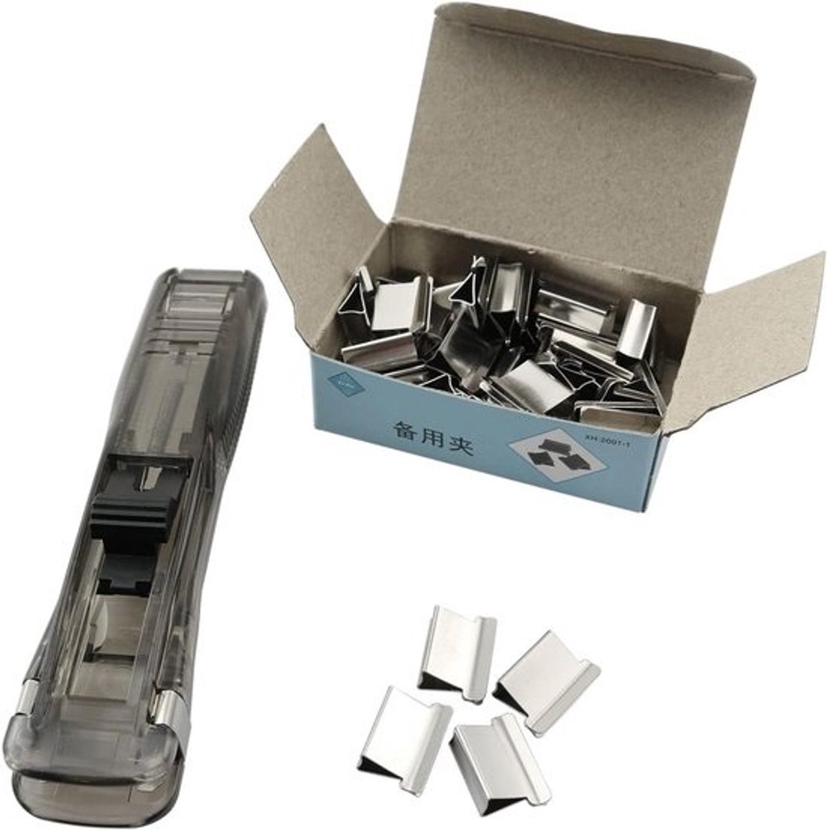 Draagbare Papieren Clam Clip Dispenser met 50 Rvs Clips voor Kantoor en Thuis