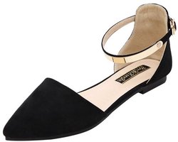 Elegante Fluwelen D'orsay Ballerina's met Spitse Neus voor Dames