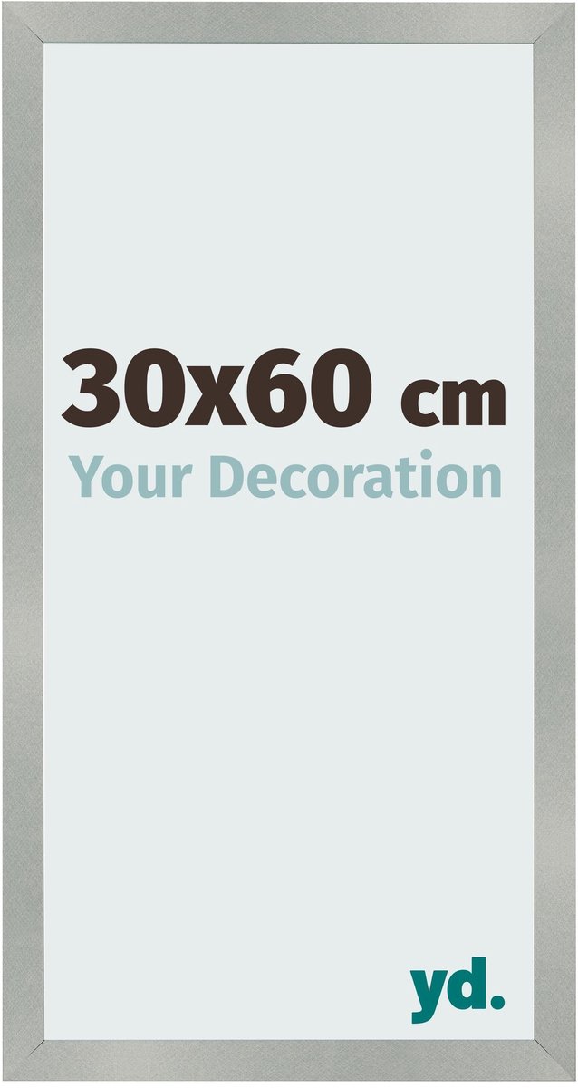 Your Decoration - Fotolijst 30x60 cm - MDF - Aluminium Geborsteld - Bologna