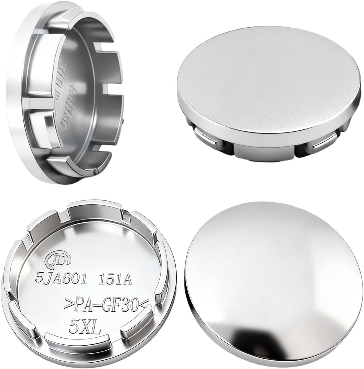 Set van 4 Wielnaafdeksels 56 mm Buiten Diameter en 51 mm Binnen Diameter - Universele Velg Covers van Hoogwaardige ABS met Gepolijste Afwerking voor Auto's zoals VW, Audi, BMW en Mercedes-Benz