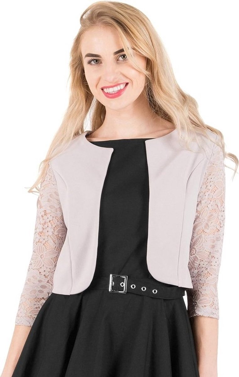 Dames Bolero met 3/4 Kanten Mouwen Open Vest voor Avondkleding en Rokken