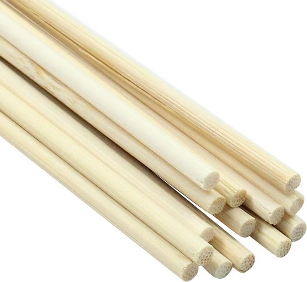 250 stuks houten deuvelstaven - ongeverfde hardhout en bamboe pinnen voor houtbewerking, doe-het-zelf en ambachten