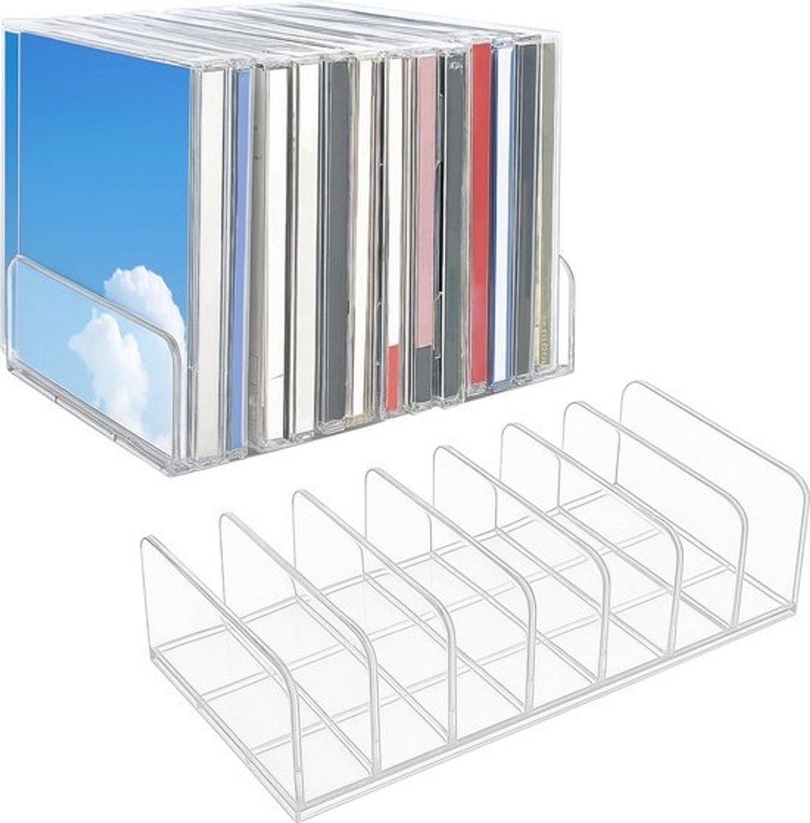 Acryl DVD Opbergdoos - Stapelbare Organizer voor 14 CD's - Media Display Stand voor Keuken en Badkamer