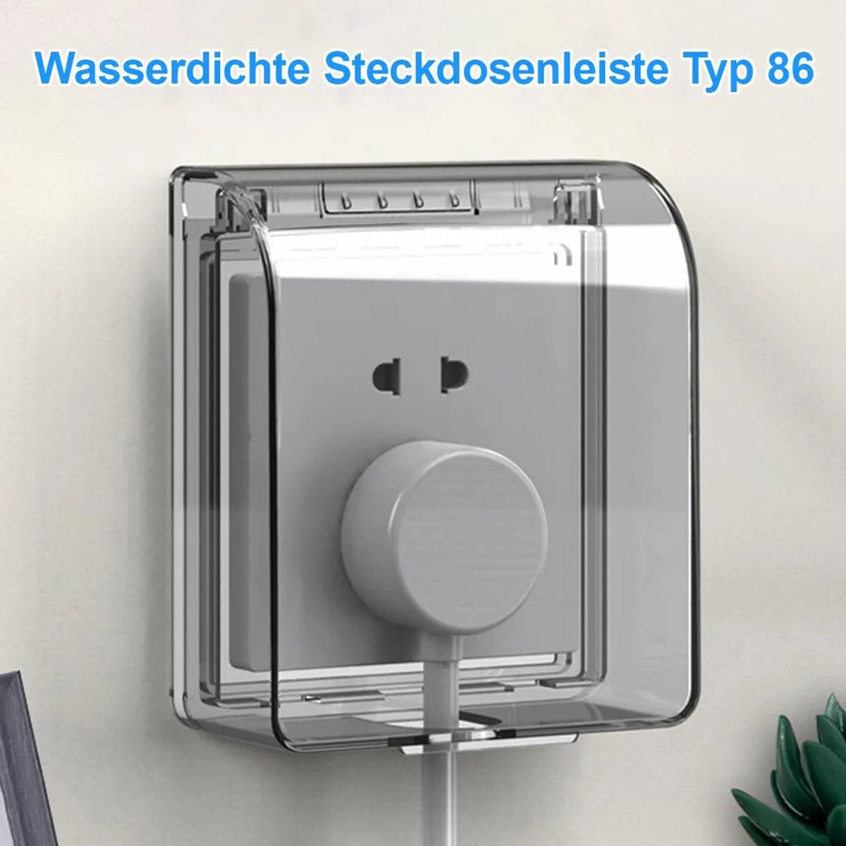 Set van 5 waterdichte stopcontactafdekkingen, type 86, transparant, weerbestendig, beschermt muren, Geschikt voor badkamers en keukens, afGeschikt vooringen: 92×88×73 mm