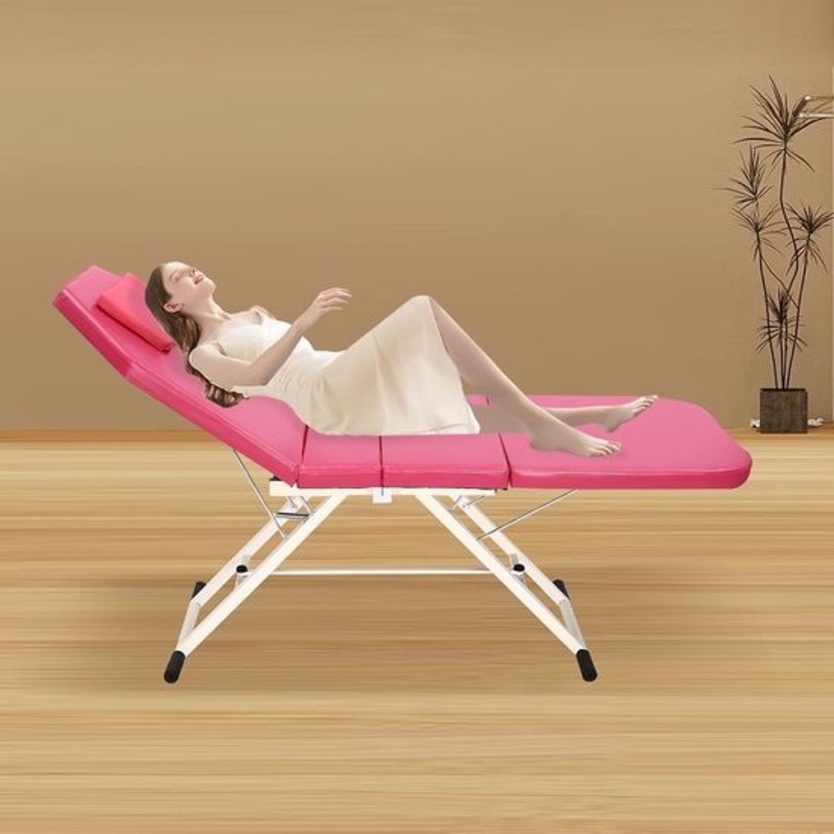 Draagbare Massagestoel - Mobiele Massagebank - Professionele Behandelingen - In Hoogte Verstelbaar - 60 cm Breed - Roze