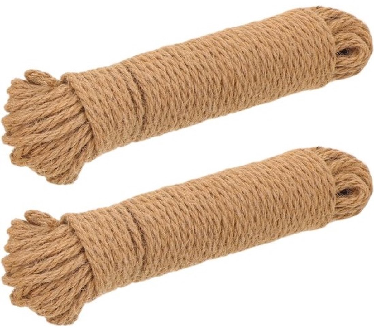 Natuurlijk Jute Touw - Bindtouw Hennep Touw - Cadeau Decoratie Tuin - Duurzaam Snijdbaar - 2 Rollen - Khaki