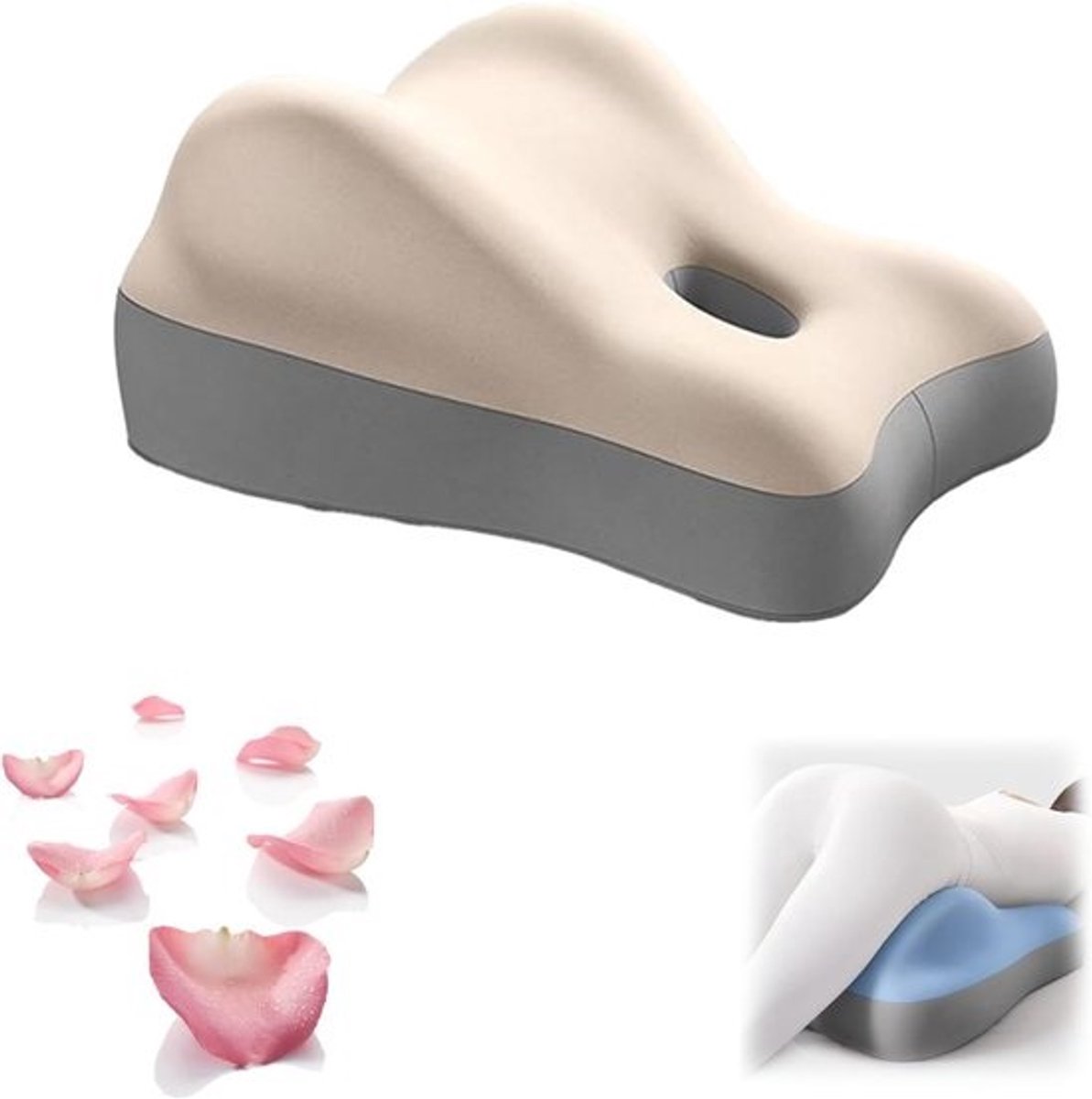 Ergonomisch Bilkussen voor Zwangere Vrouwen en Koppels - Traagschuim Wigkussen - Comfortabel Zitten en Liggen