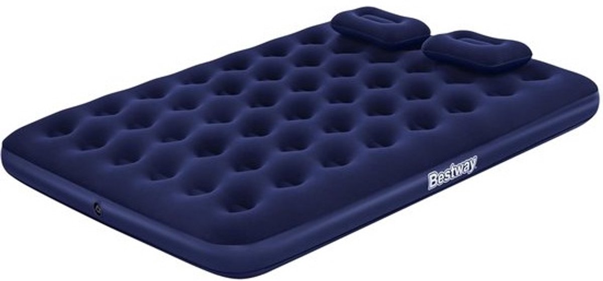 Luchtmatras tweepersoons queensize met handpompen en kussens voor binnen en buiten