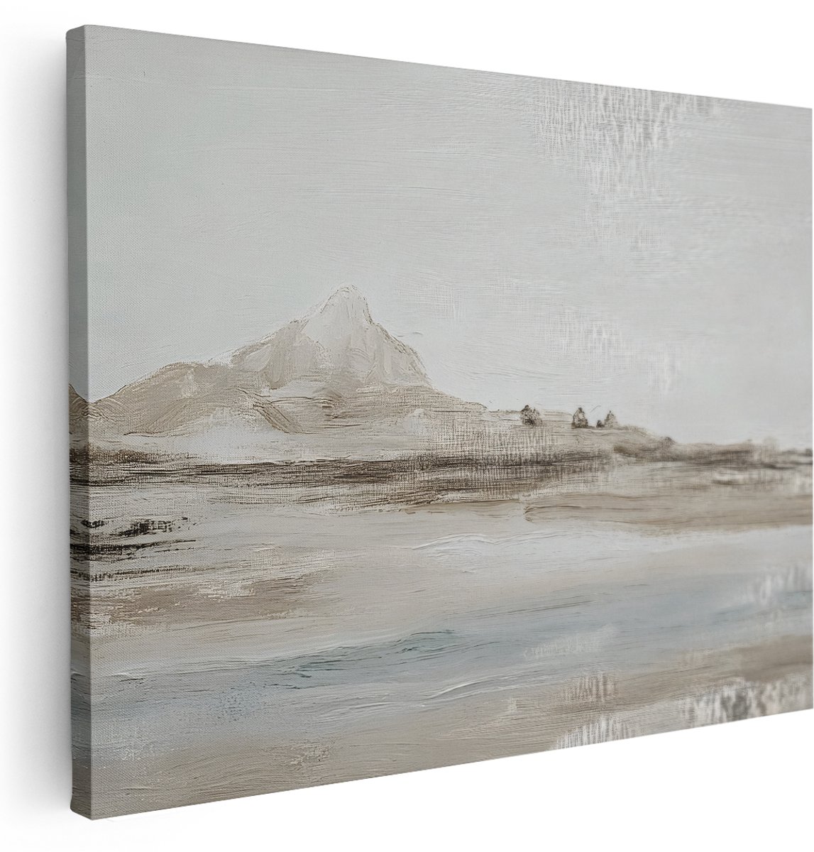 Artaza Canvas Schilderij Landschap - 160x120 cm - Groot - Wanddecoratie Bergen - Muurdecoratie Japandi - Decoratie Natuur Minimalistisch