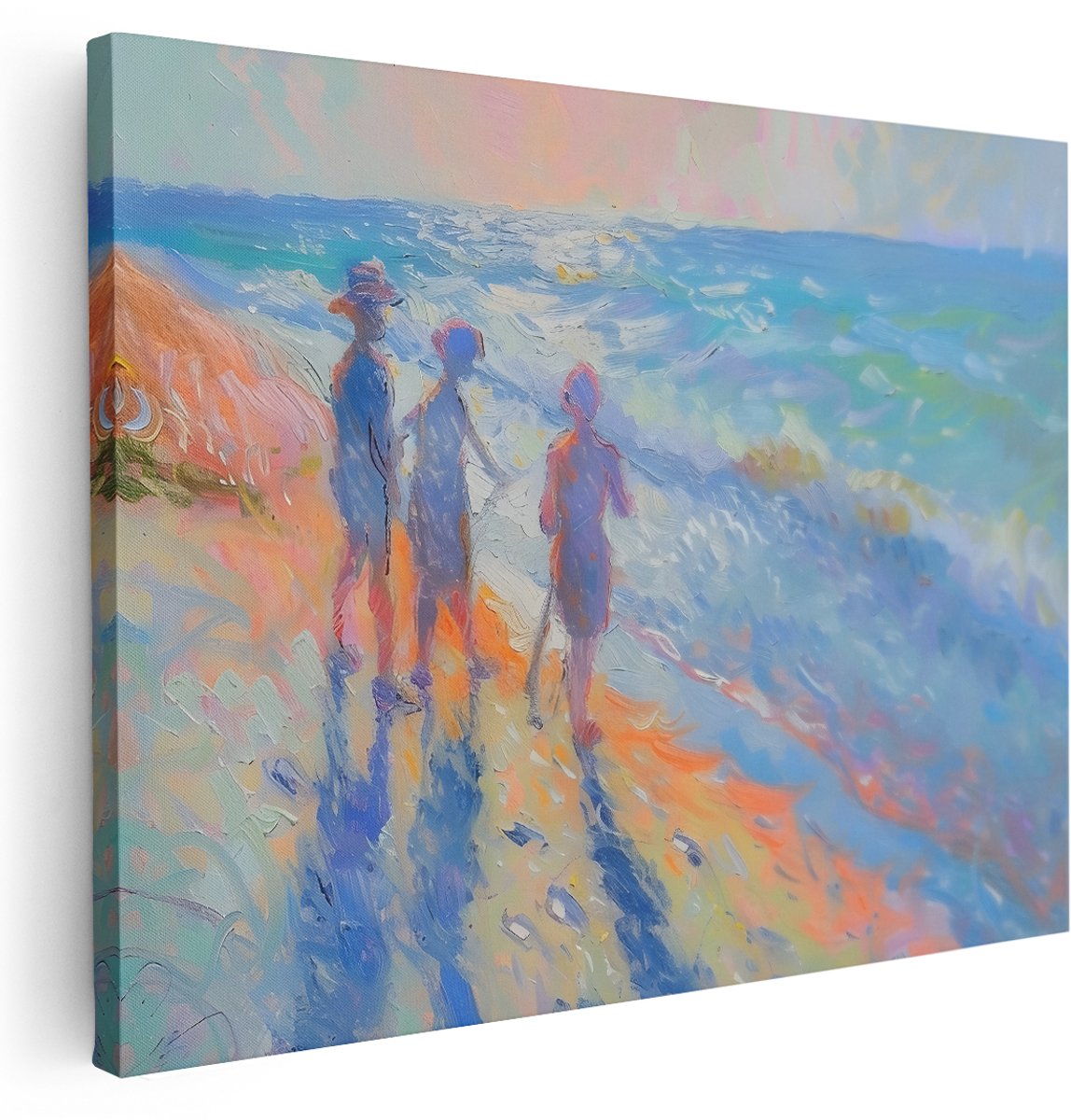 Artaza Canvas Schilderij Landschap - 160x120 cm - Groot - Wanddecoratie Strand - Muurdecoratie Zee Zonsondergang - Schilderijen Op Canvas