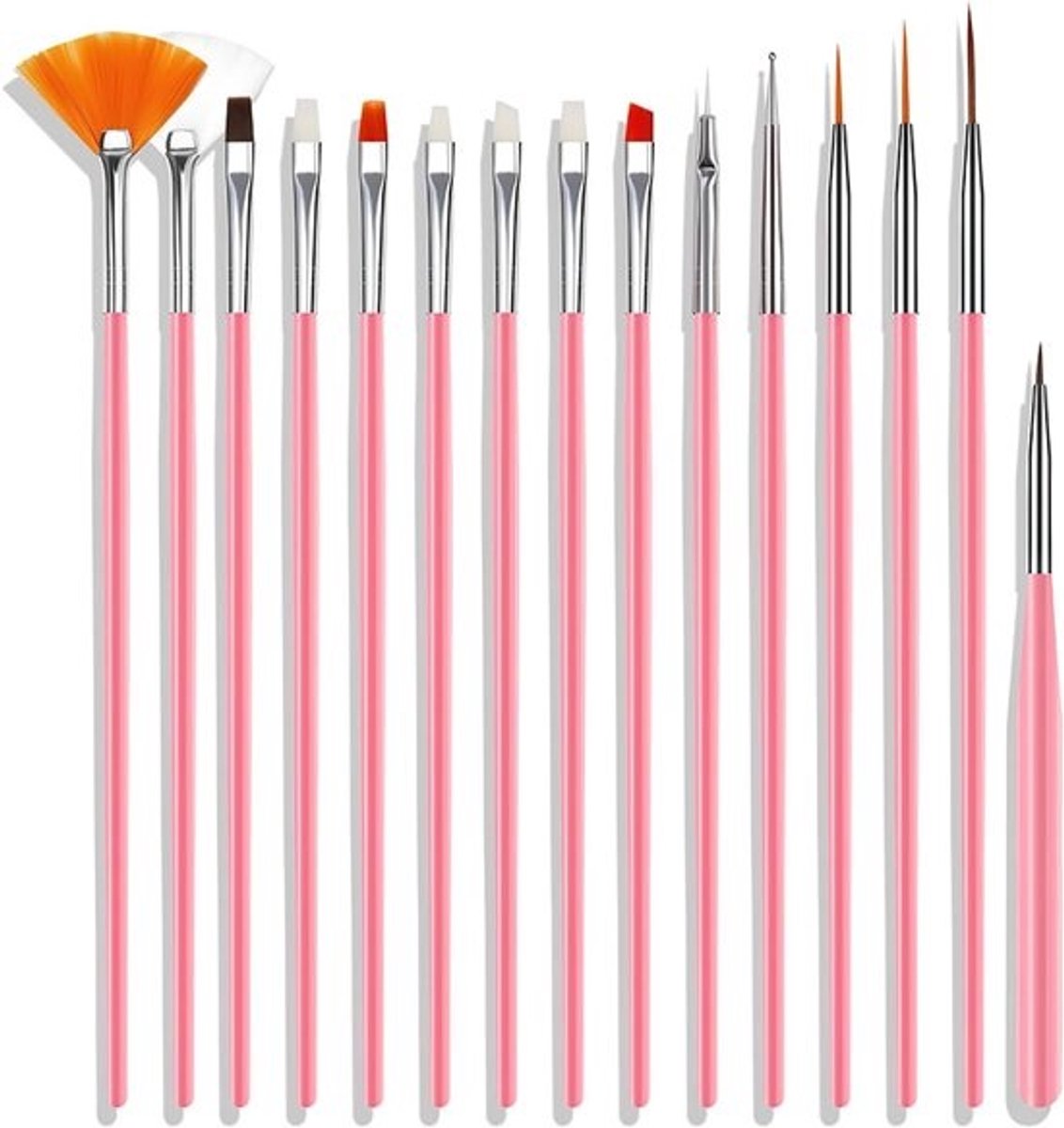 15-delige Set Nagelborstels voor Fijne Nail Art en Manicure