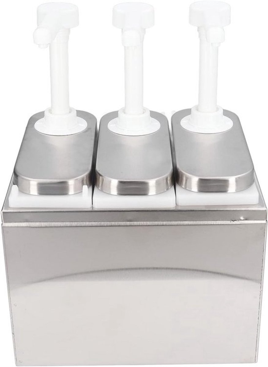 RVS Sausdispenser Set met 3, 4 of 5 Pompen voor Keuken & Horeca
