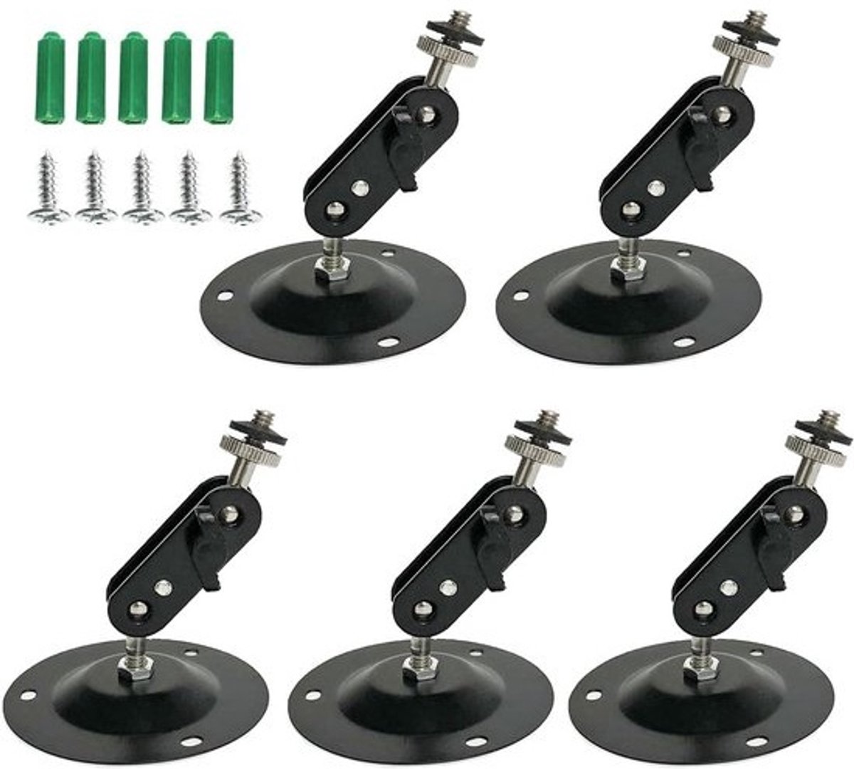 5x Universele Metalen Camera Bevestiging voor Binnen en Buiten - Verstelbare Wand- en Plafondhouder