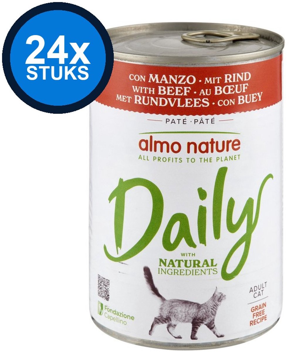 Almo Nature Dailymenu - Kattenvoer Blik - Rund - 24x400gr