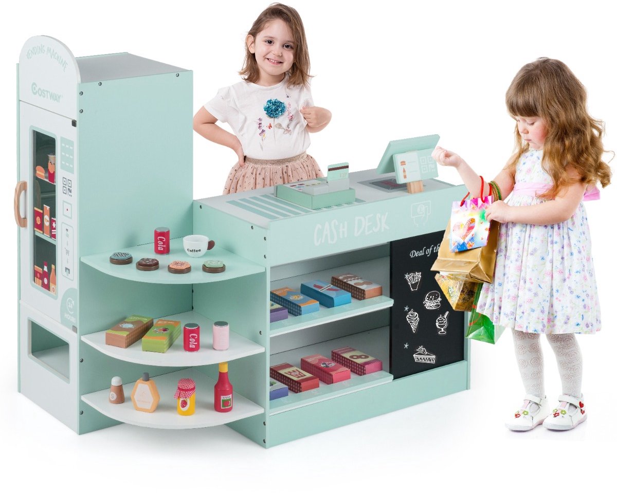SureDeal® - Rollenspell - Speelgoedwinkel - Kinderen Jaar - Breed Assortiment Accessoires - 89x57x80 cm - Groen