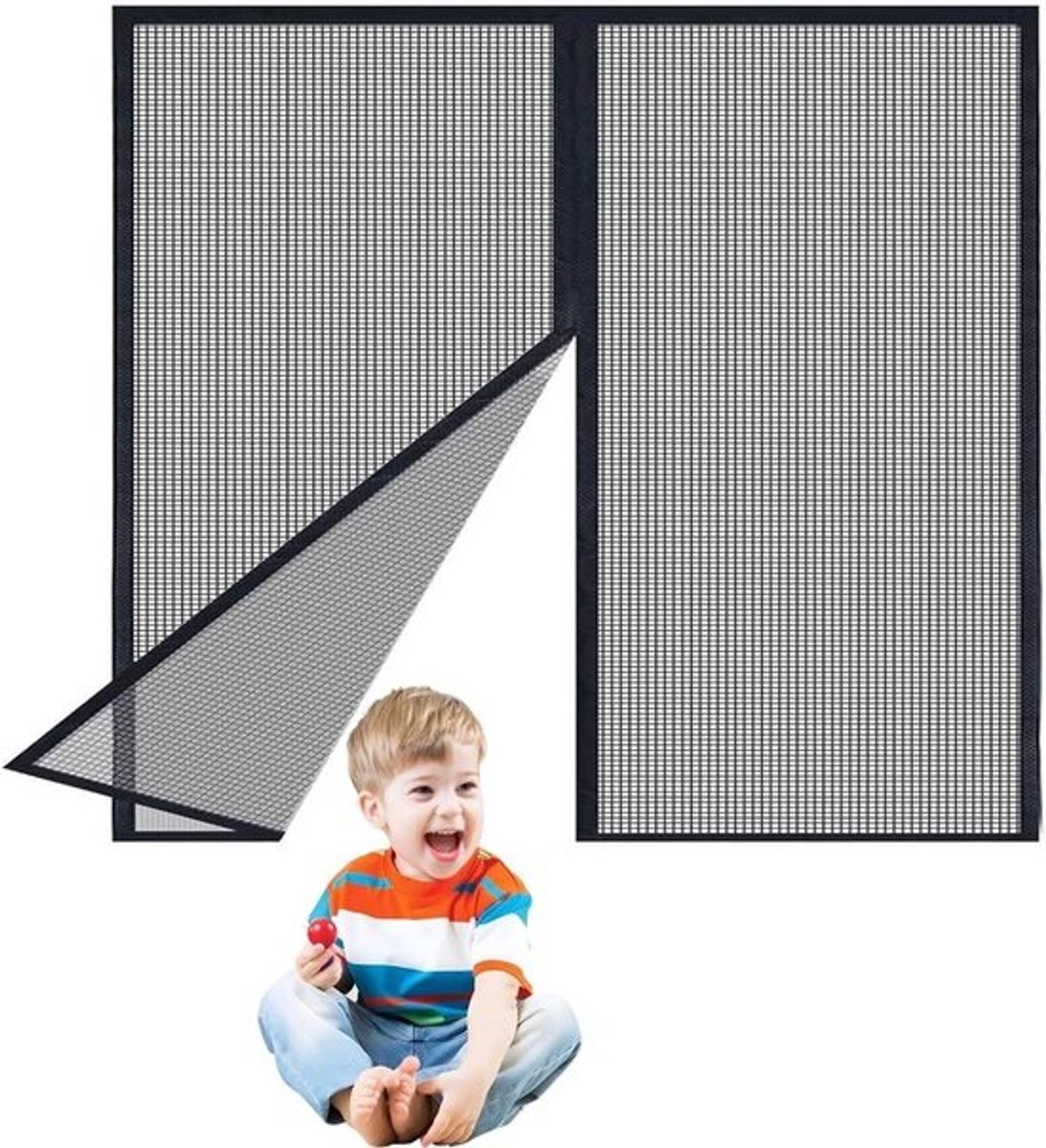 Horren Voor Ramen - Vliegenraam Insectenwering - Insecten Buiten Houden - Eenvoudig Te Installeren - 86 x 115 cm - Zwart