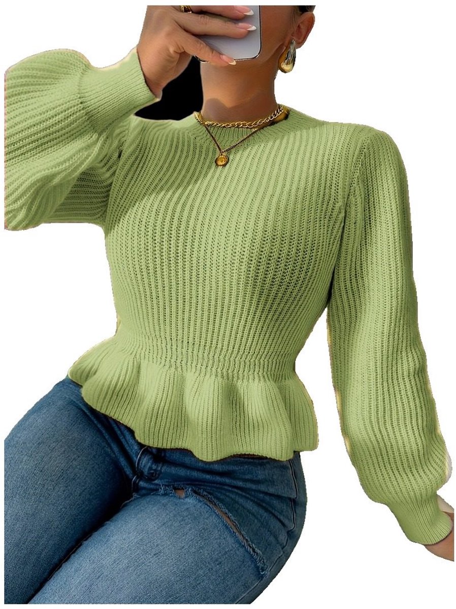 Currero Sweater Dames Sweaters Sweatshirt Hoodie Warme Trui Pullover Jumper Crewneck Vest Matcha-kleur