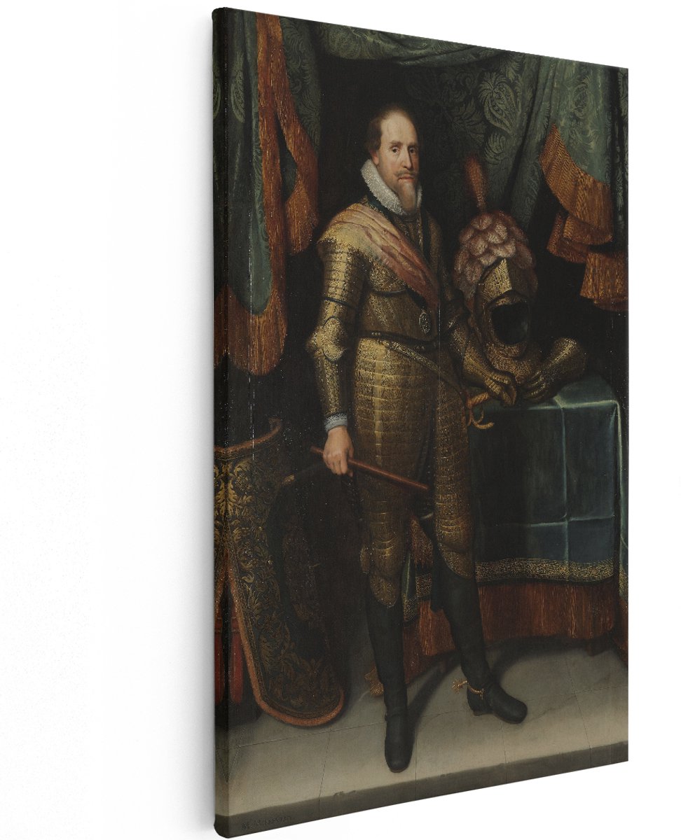 Artaza Canvas Schilderij Maurits, Prins van Oranje - Michiel Jansz. van Mierevelt - 120x180 cm - Groot - Kunst - Wanddecoratie