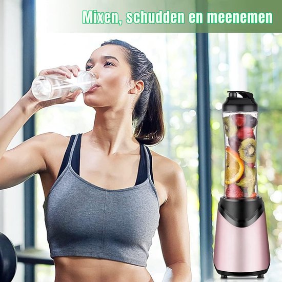 KIRA® Blender - Portable Blender - Draagbare Smoothie Maker voor Onderweg - Roze - 13cm x 13cm x 35cm van Kira — afbeelding 4
