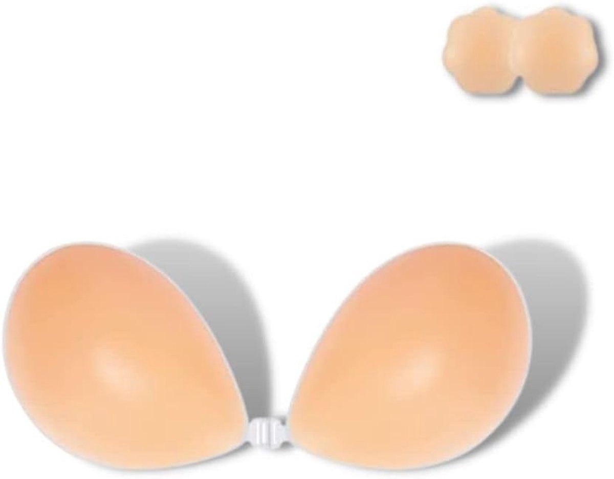 Strapless en Plakbare Bh voor Dames - Onzichtbare Siliconen Push Up Bh voor Rugloze Jurken met Tepelbeschermers en Comfortabele Pasvorm