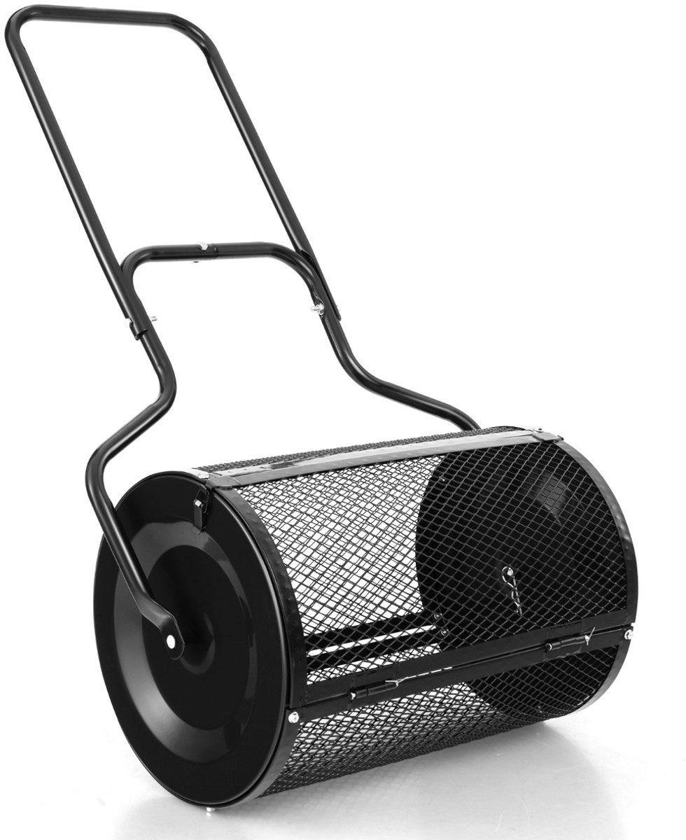 SureDeal® - Tuinier - Lange Compostverspreider Verbeterde - Potgrond Kunstmest Mest - 68x41x123 cm - Zwart
