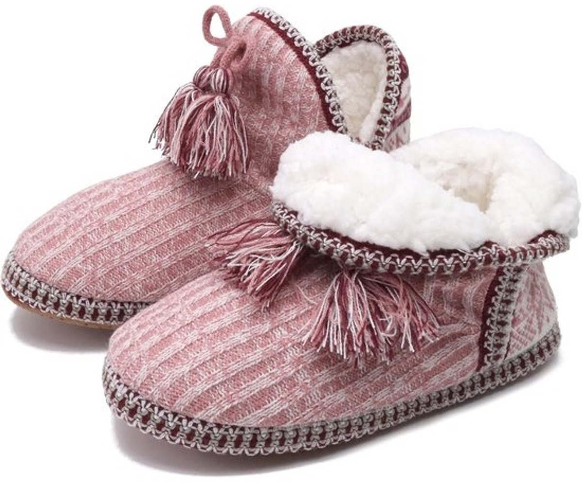 Warme Pantoffels Dames met Pluche Voering - Comfortabele Huislaarzen met Antislipzool