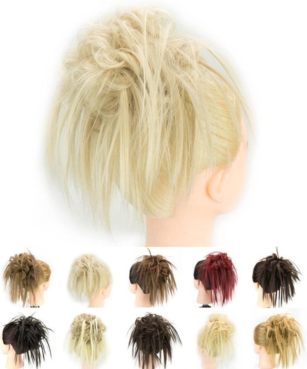 2x Rommelige Knot Haarstukjes Golvend Krullend Haarverlenging Voor Dames