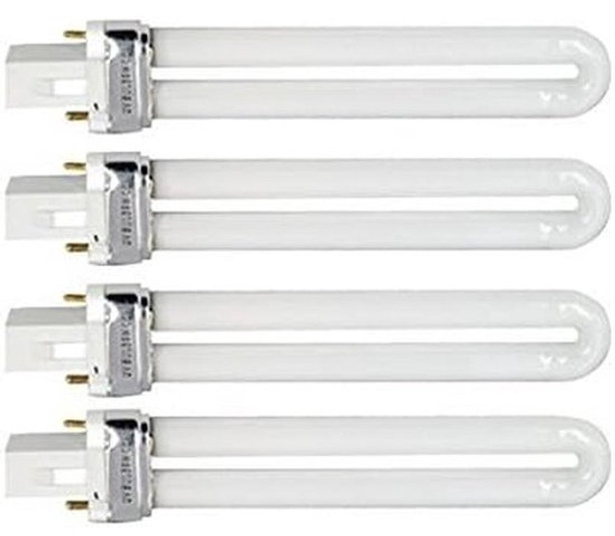 Set van 4 U-Vormige UV Nagel Solarium Lampen 9W 365nm voor Polish Uitharding